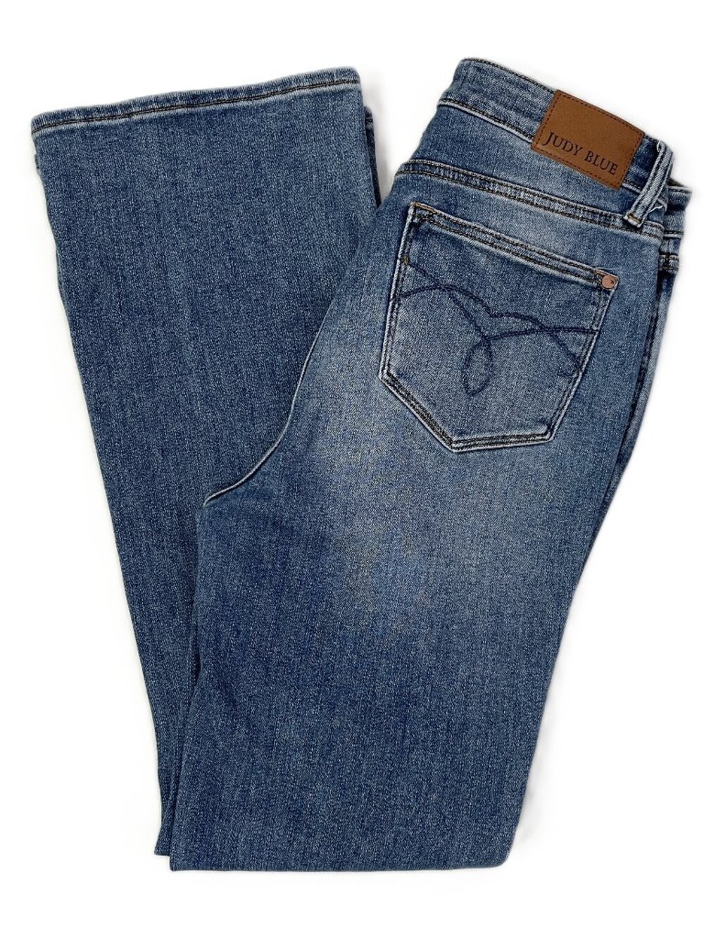 Judy Blue Jeans Women's 9/29 High Waist Tummy Control Bootcut Med Wash Stretch